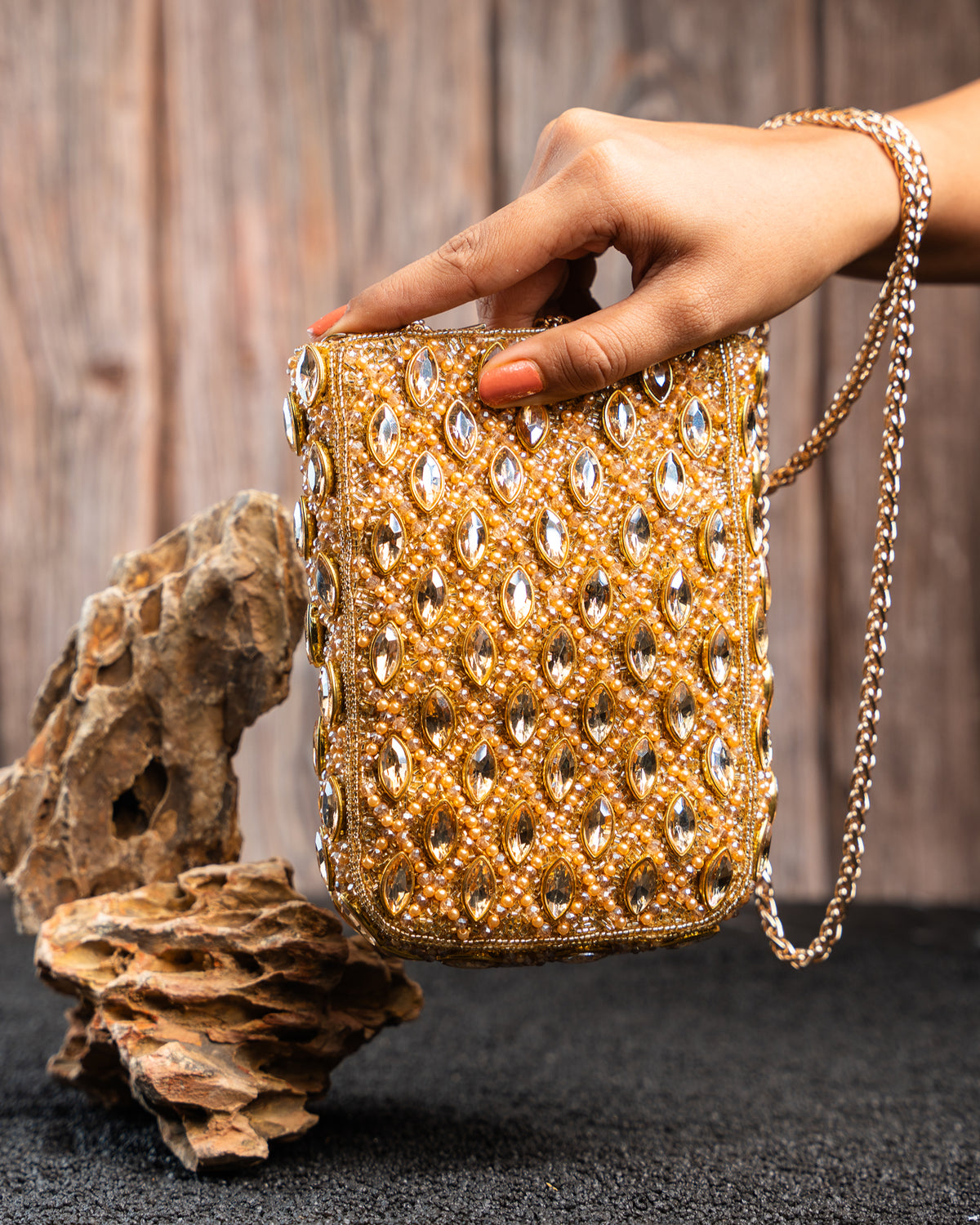 Water Crystal Trendy Armour Gold