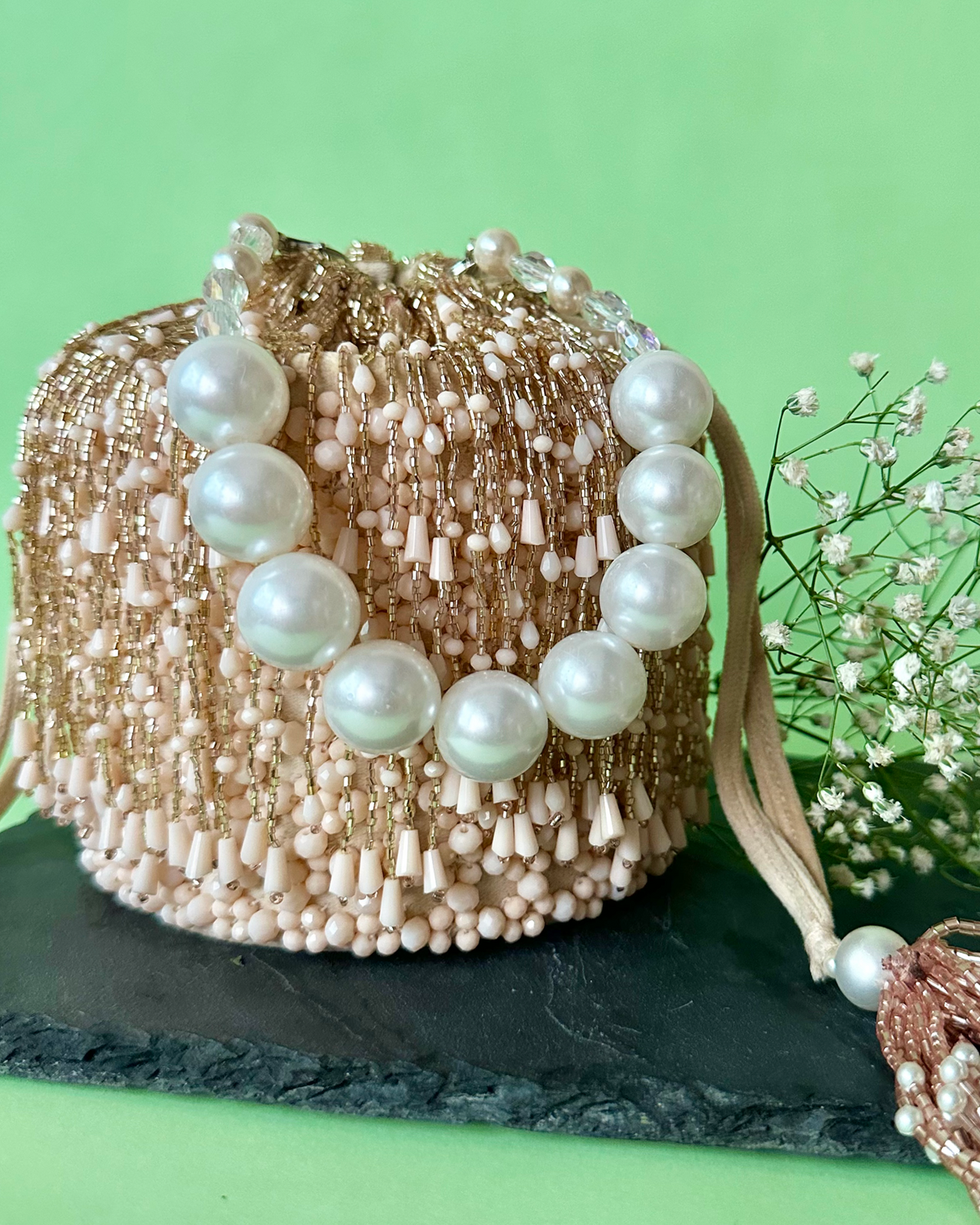 Frost Tassel Bucket Blush