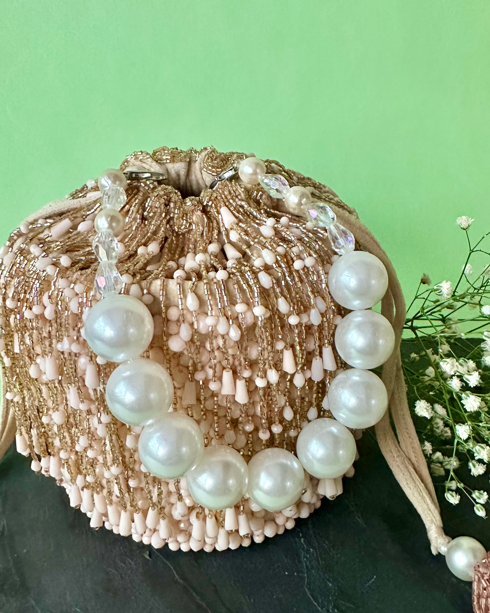 Frost Tassel Bucket Blush