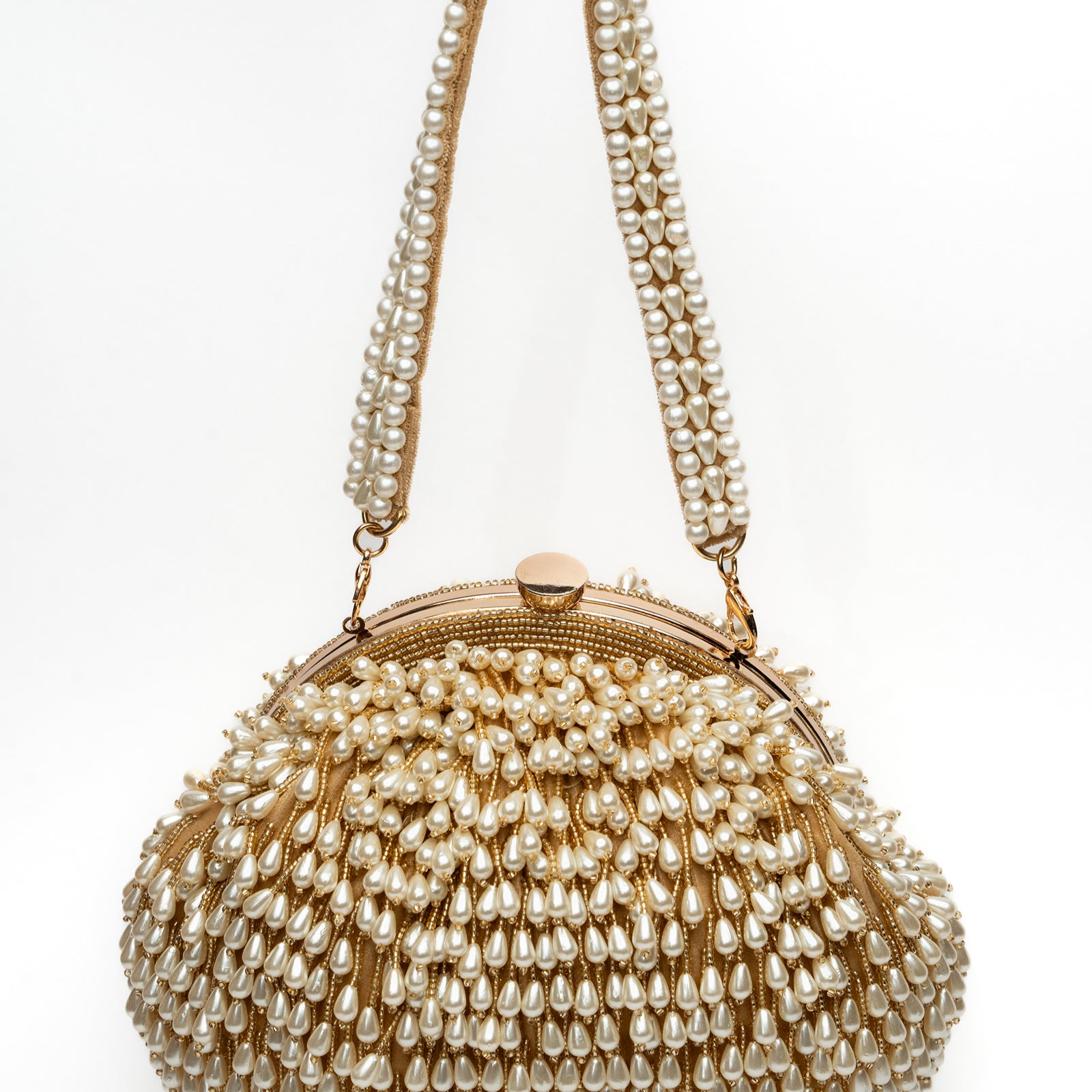 Pearl Treasure Clutch Gold