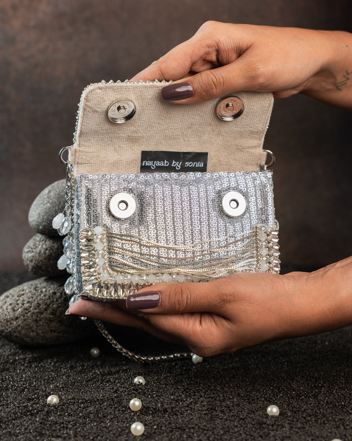Hinted slate Silver mini
