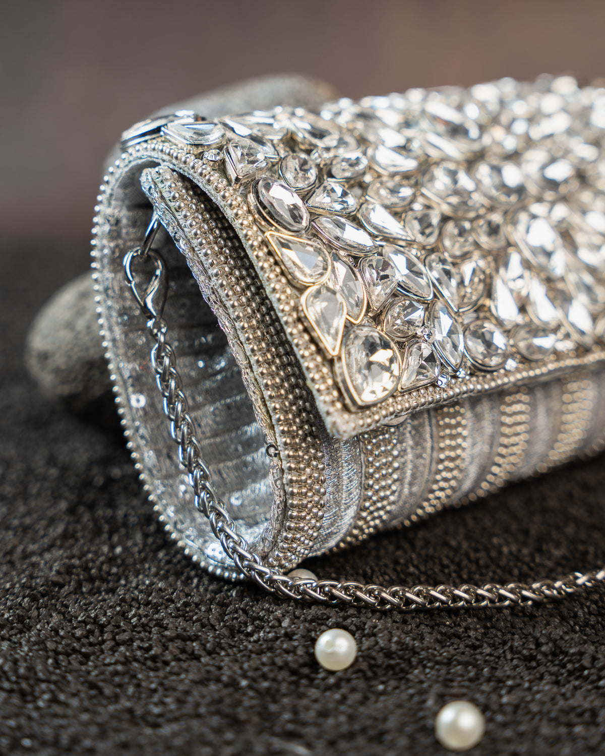 Diamond Hinted Trifold Silver