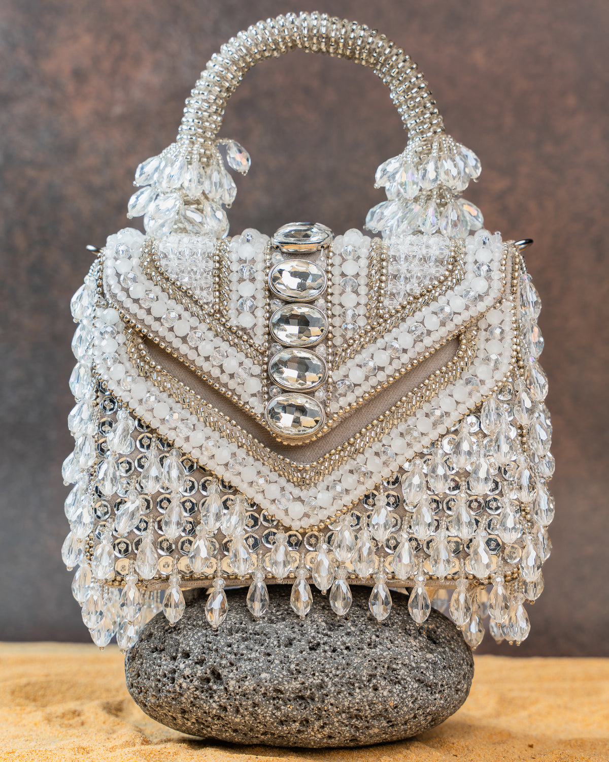 Chevron Crystal Kasse Silver