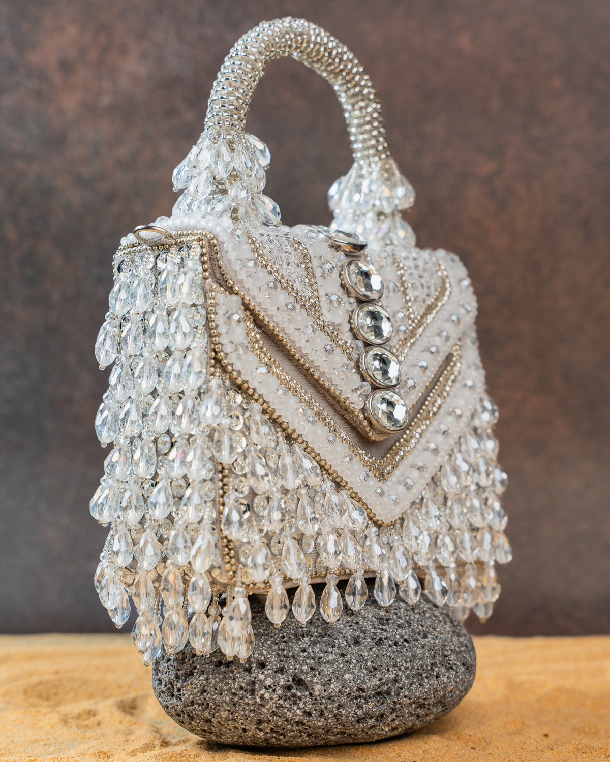 Chevron Crystal Kasse Silver