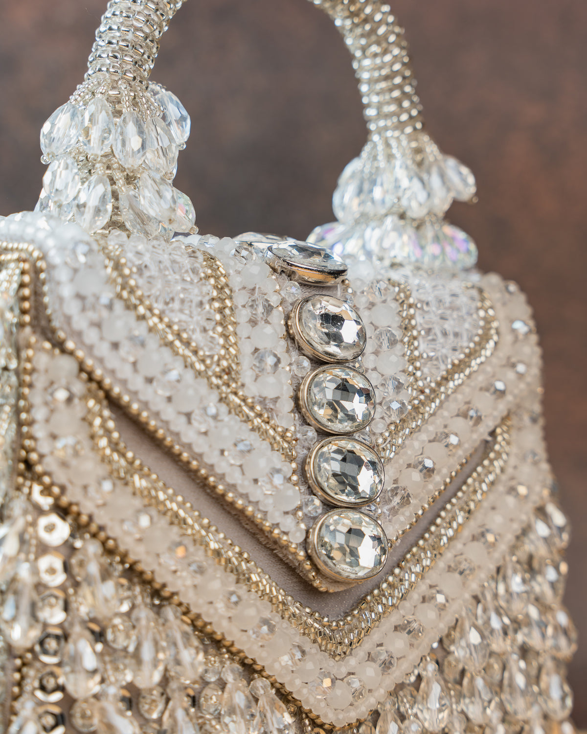 Chevron Crystal Kasse Silver