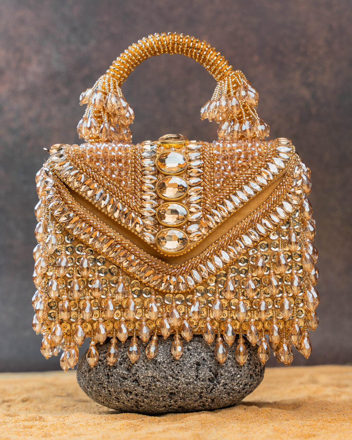 Chevron Crystal Kasse Gold