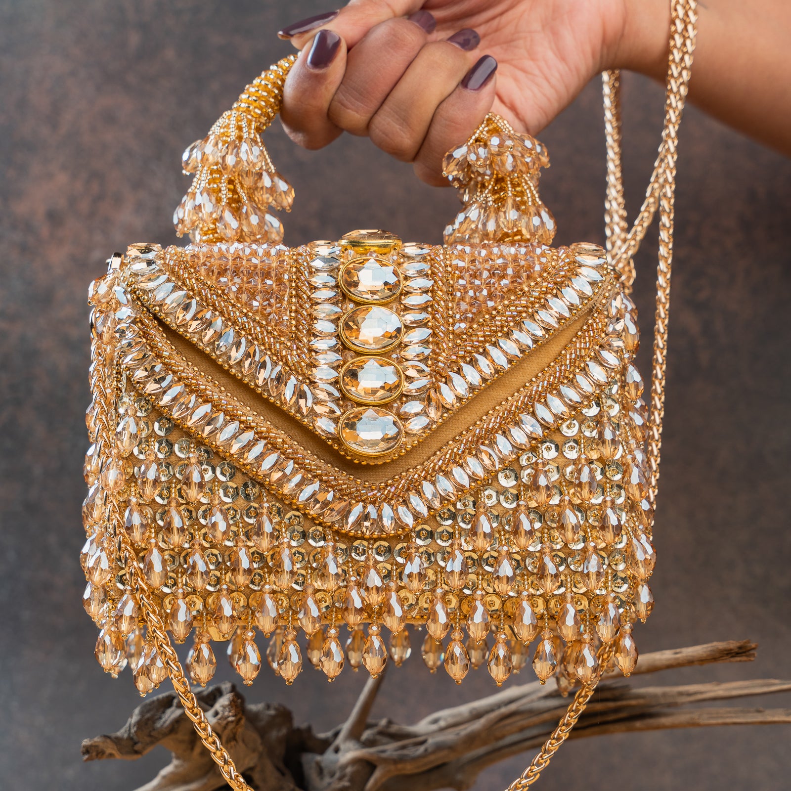Chevron Crystal Kasse Gold