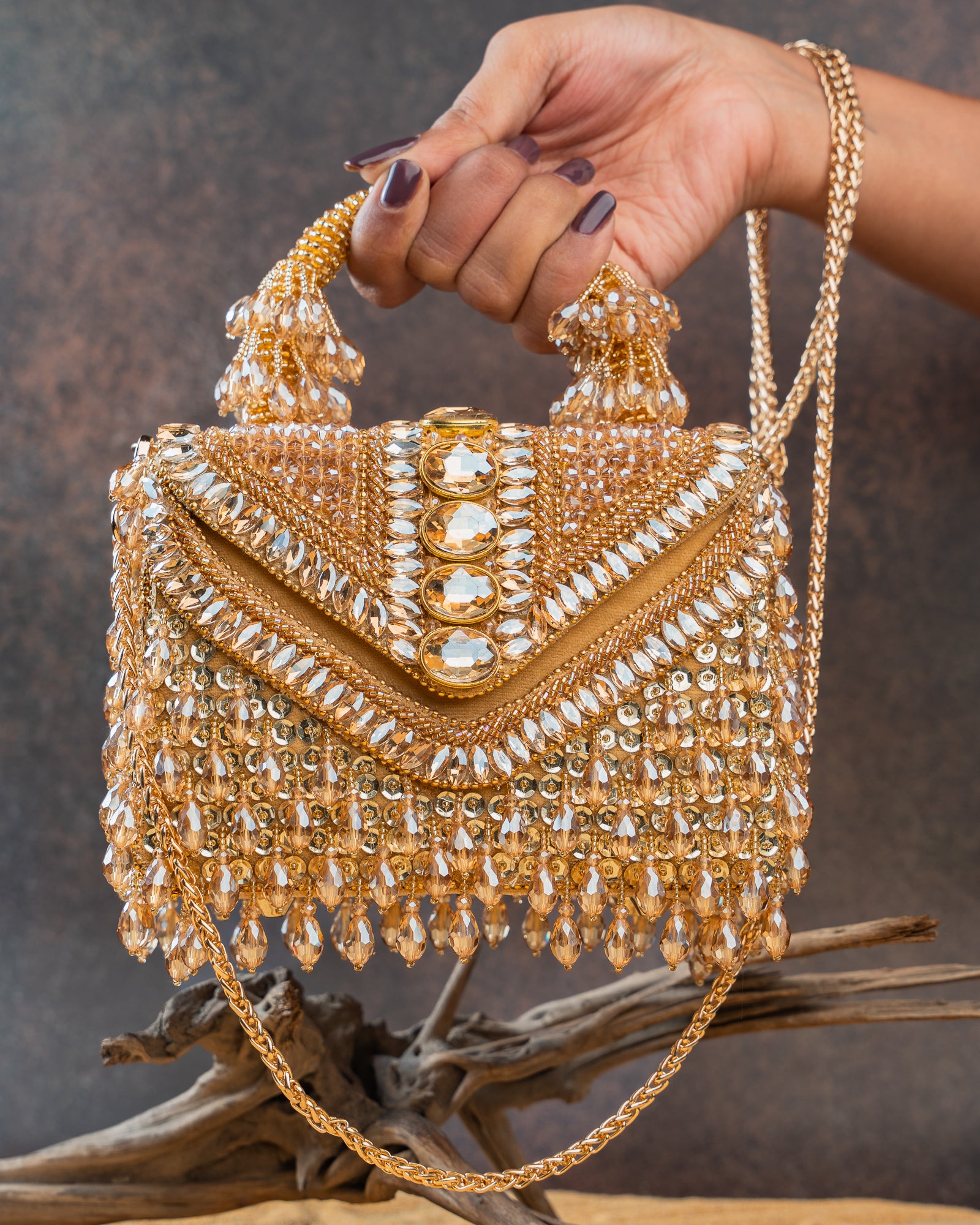 Chevron Crystal Kasse Gold