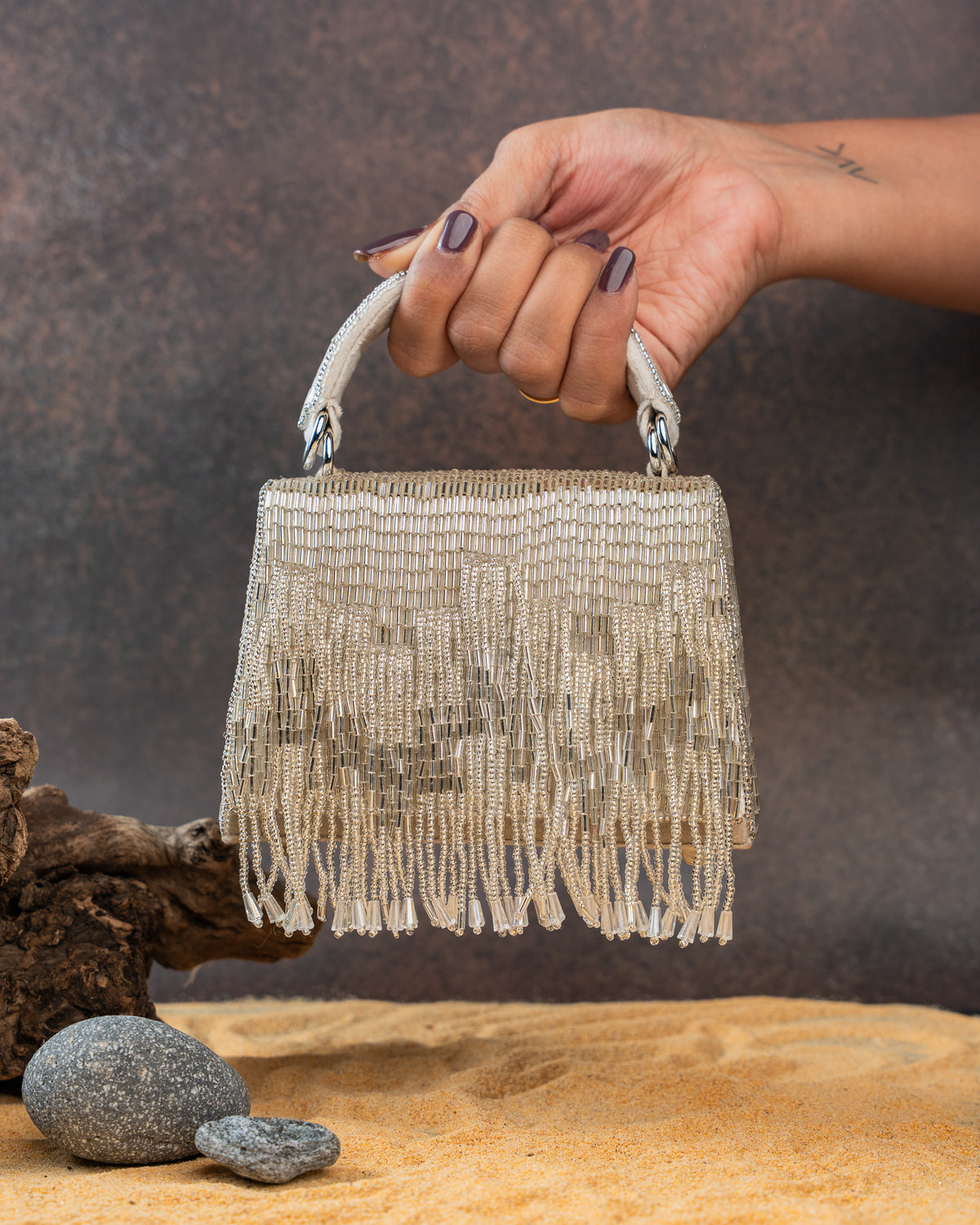 Salli En vie Mini Kasse Tassel Silver