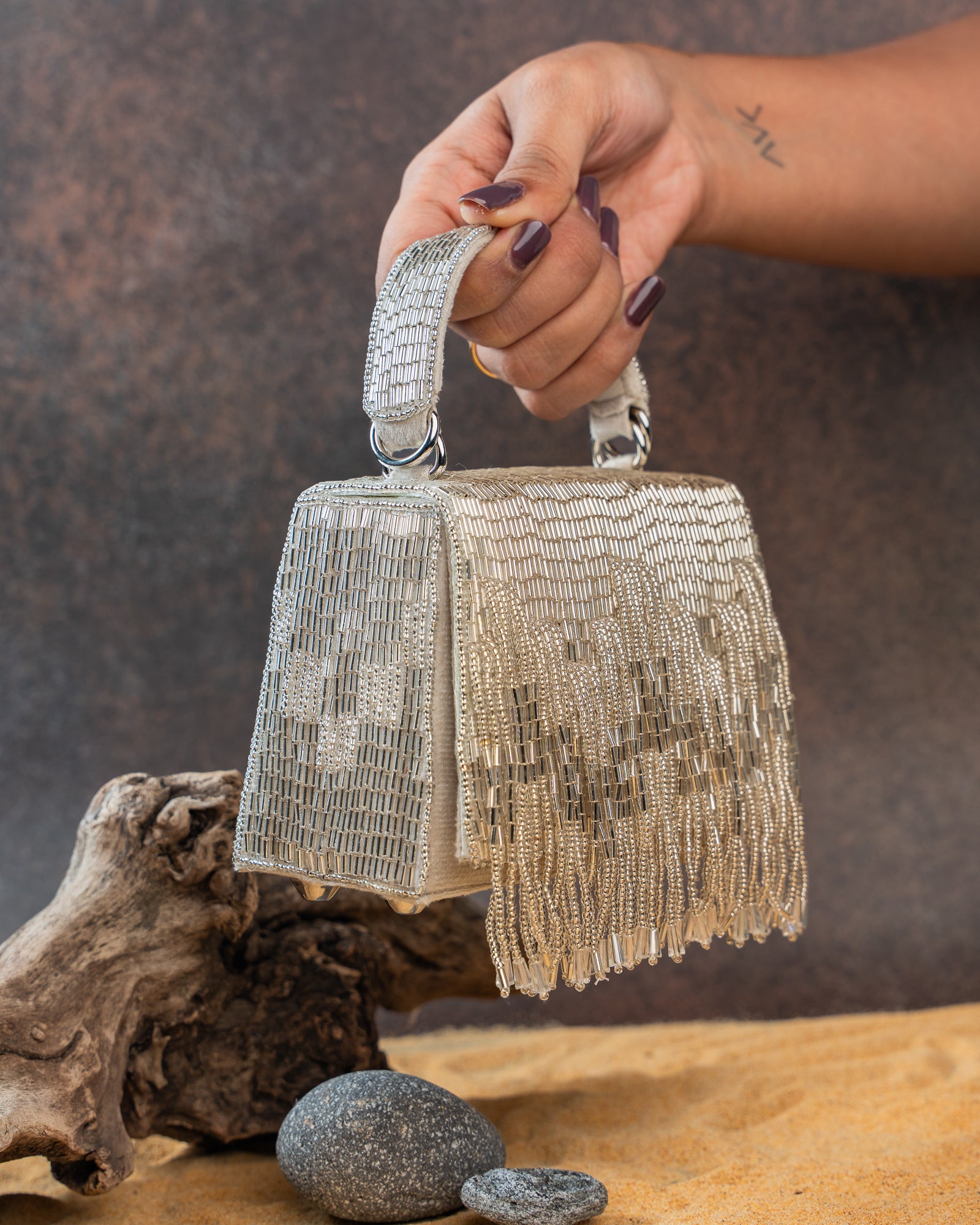 Salli En vie Mini Kasse Tassel Silver