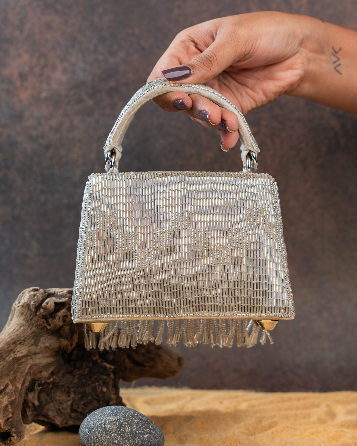 Salli En vie Mini Kasse Tassel Silver