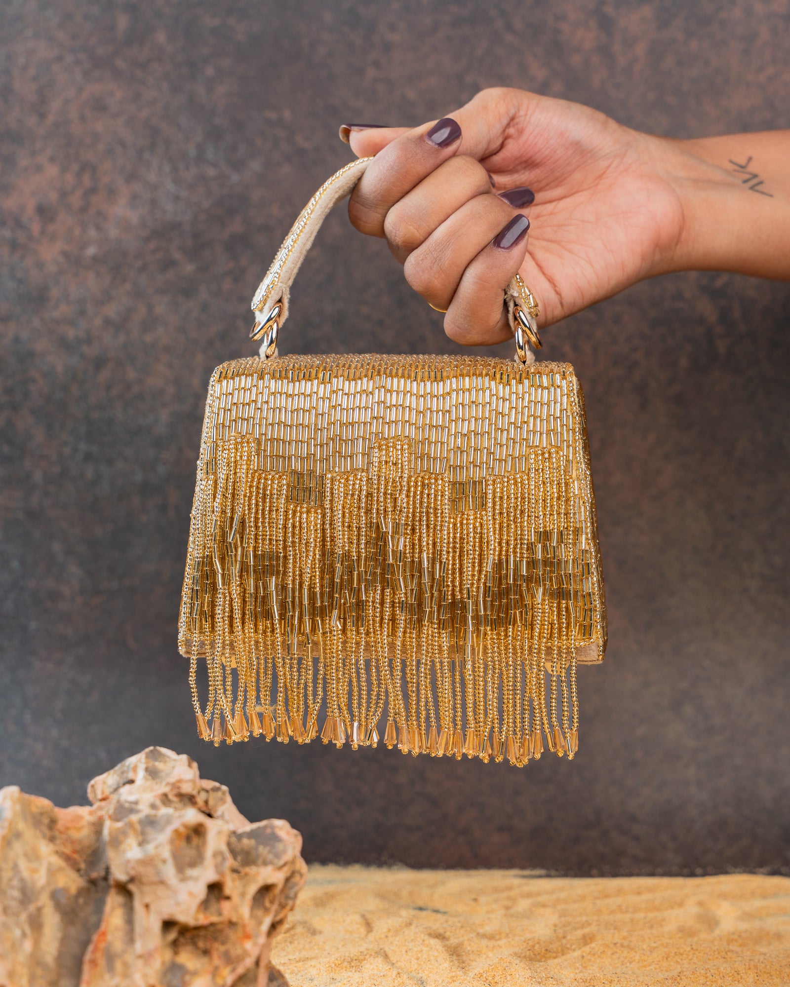 Salli En vie Mini Kasse Tassel Gold