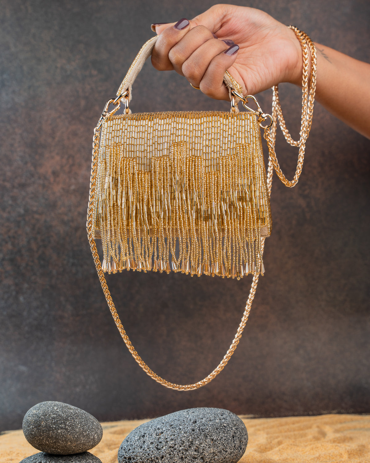 Salli En vie Mini Kasse Tassel Gold