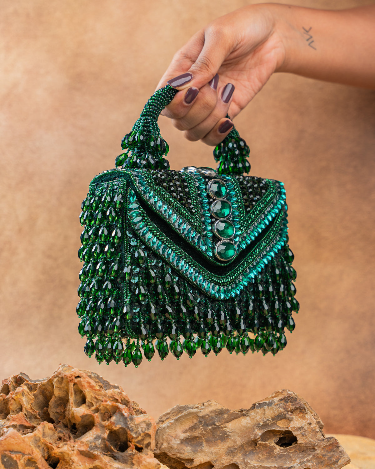Chevron Crystal Kasse Emerald