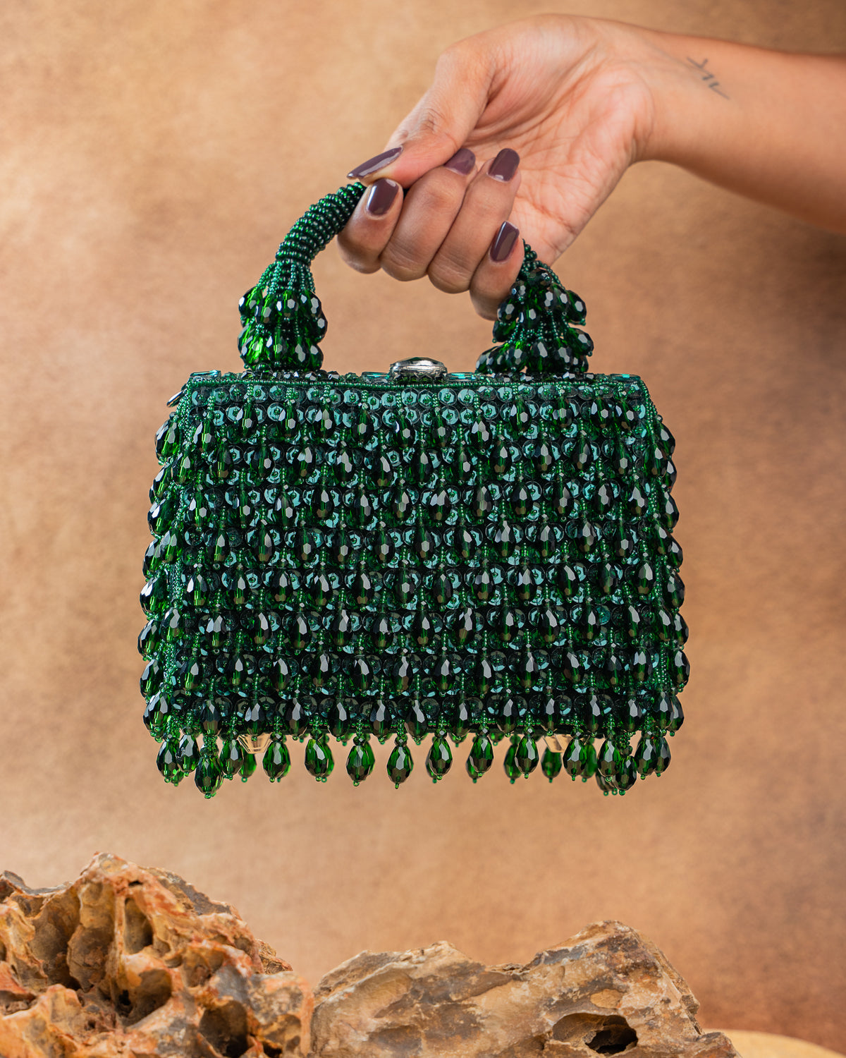 Chevron Crystal Kasse Emerald