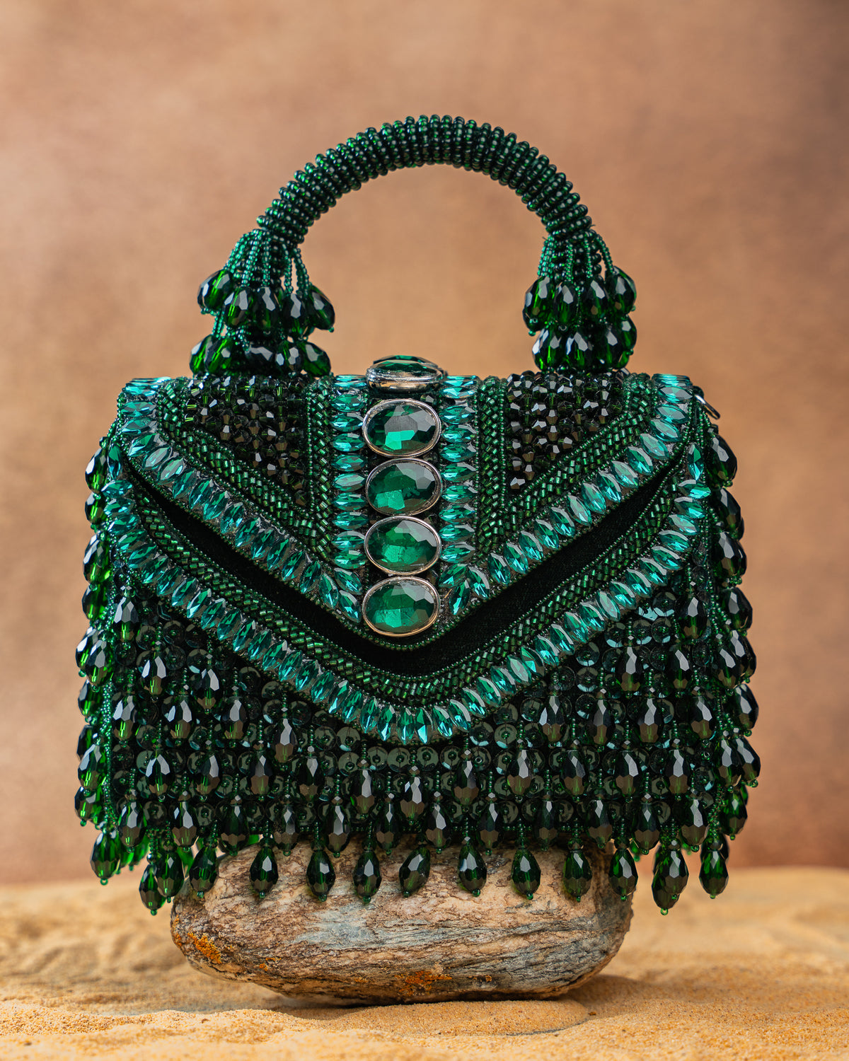 Chevron Crystal Kasse Emerald