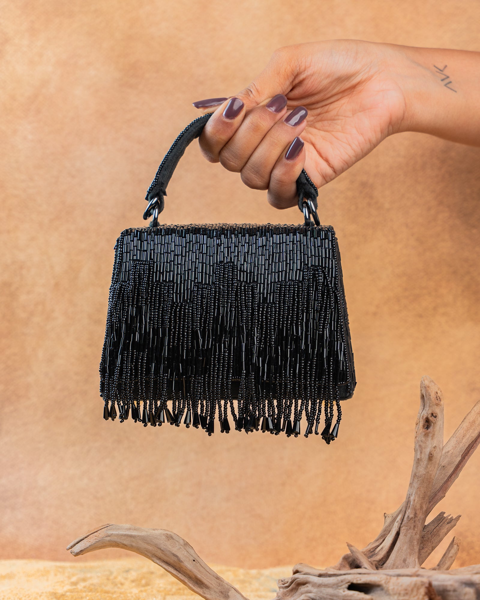 Salli En vie Mini Kasse Tassel Black