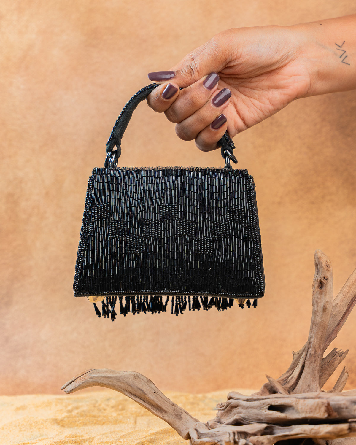 Salli En vie Mini Kasse Tassel Black