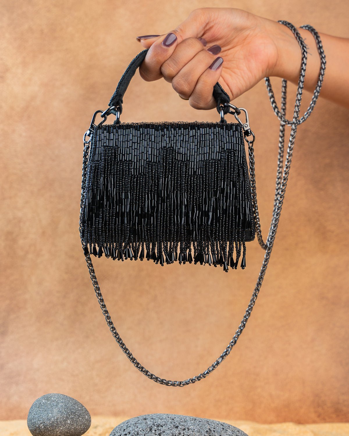 Salli En vie Mini Kasse Tassel Black