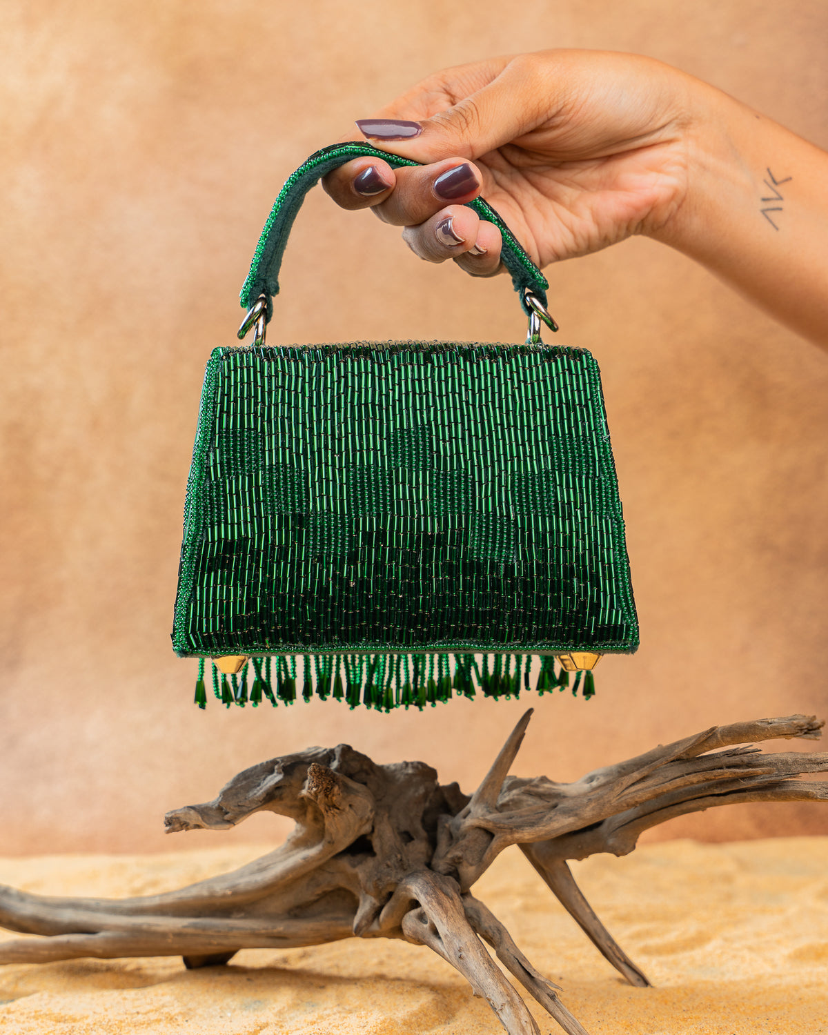 Salli En vie Mini Kasse Tassel Green