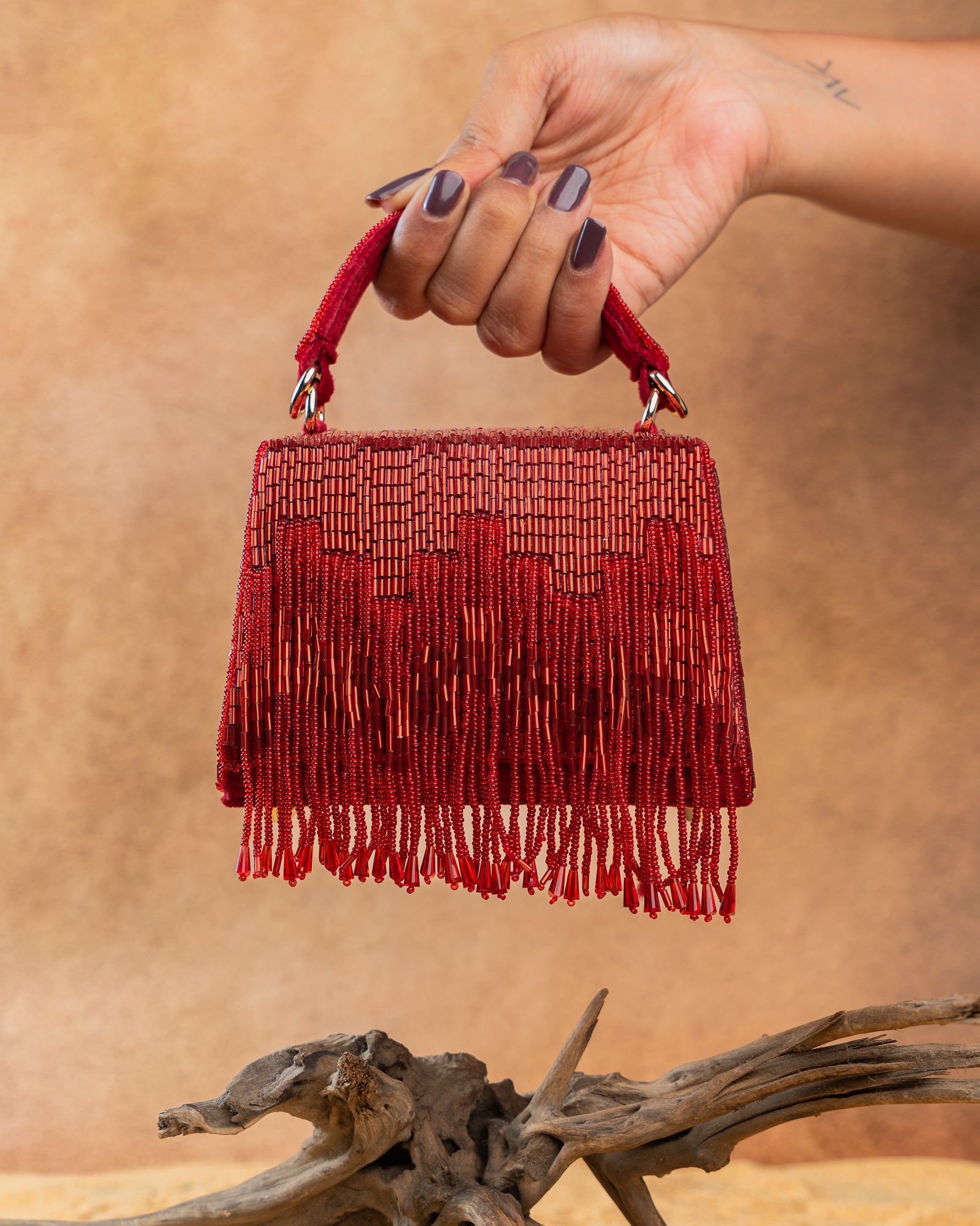 Salli En vie Mini Kasse Tassel Red