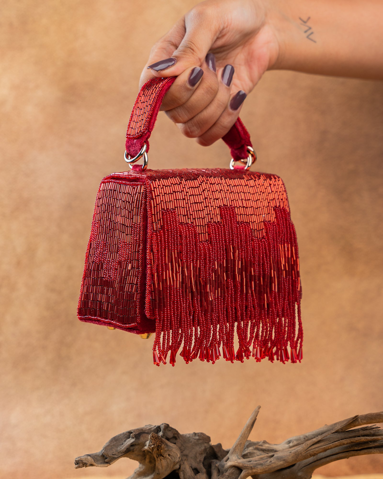 Salli En vie Mini Kasse Tassel Red