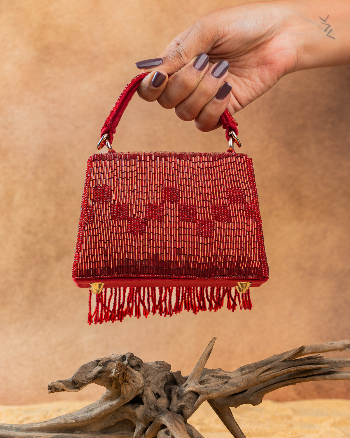 Salli En vie Mini Kasse Tassel Red
