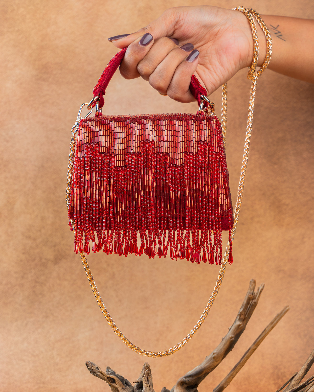 Salli En vie Mini Kasse Tassel Red