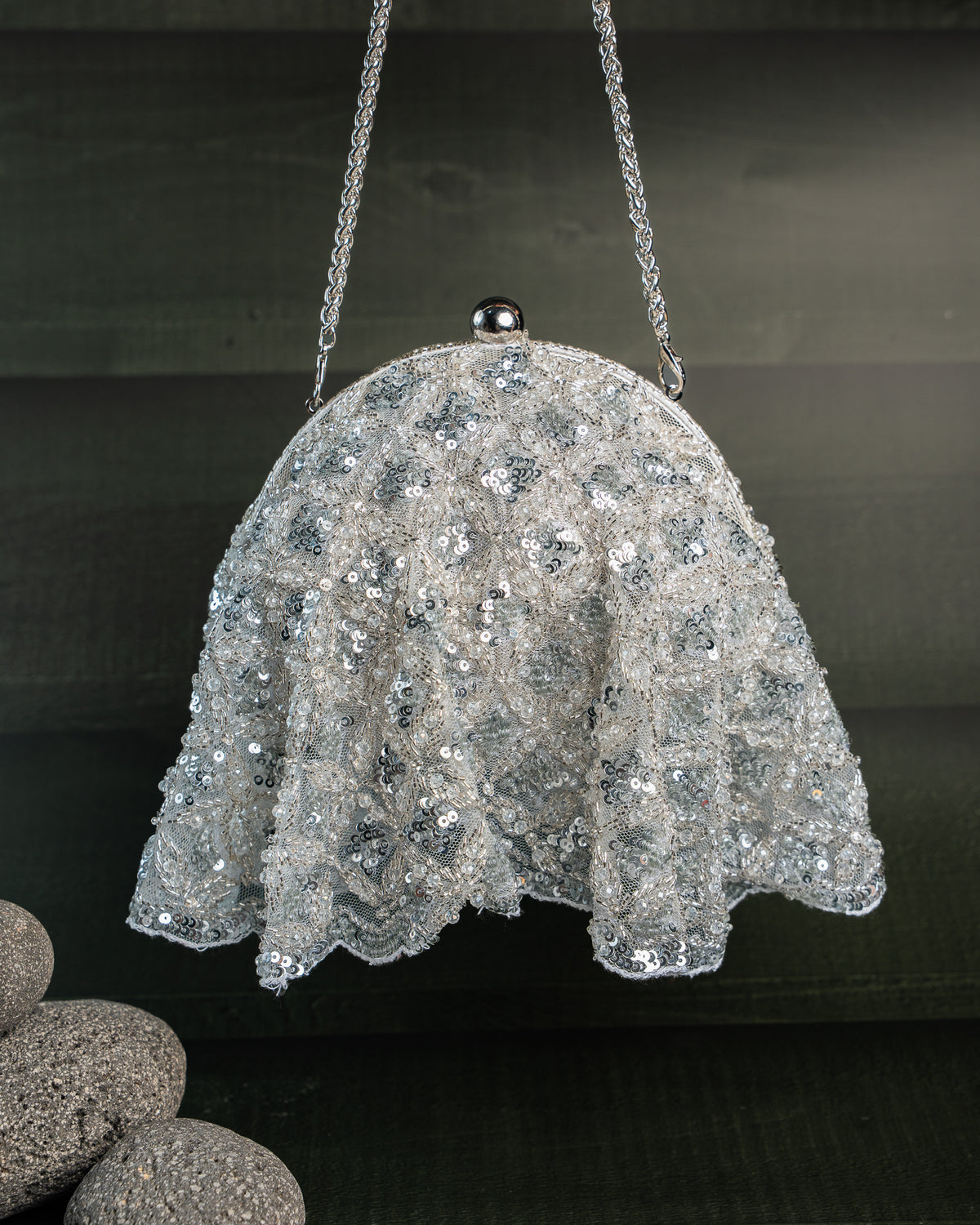 Drape Diva Batua Silver
