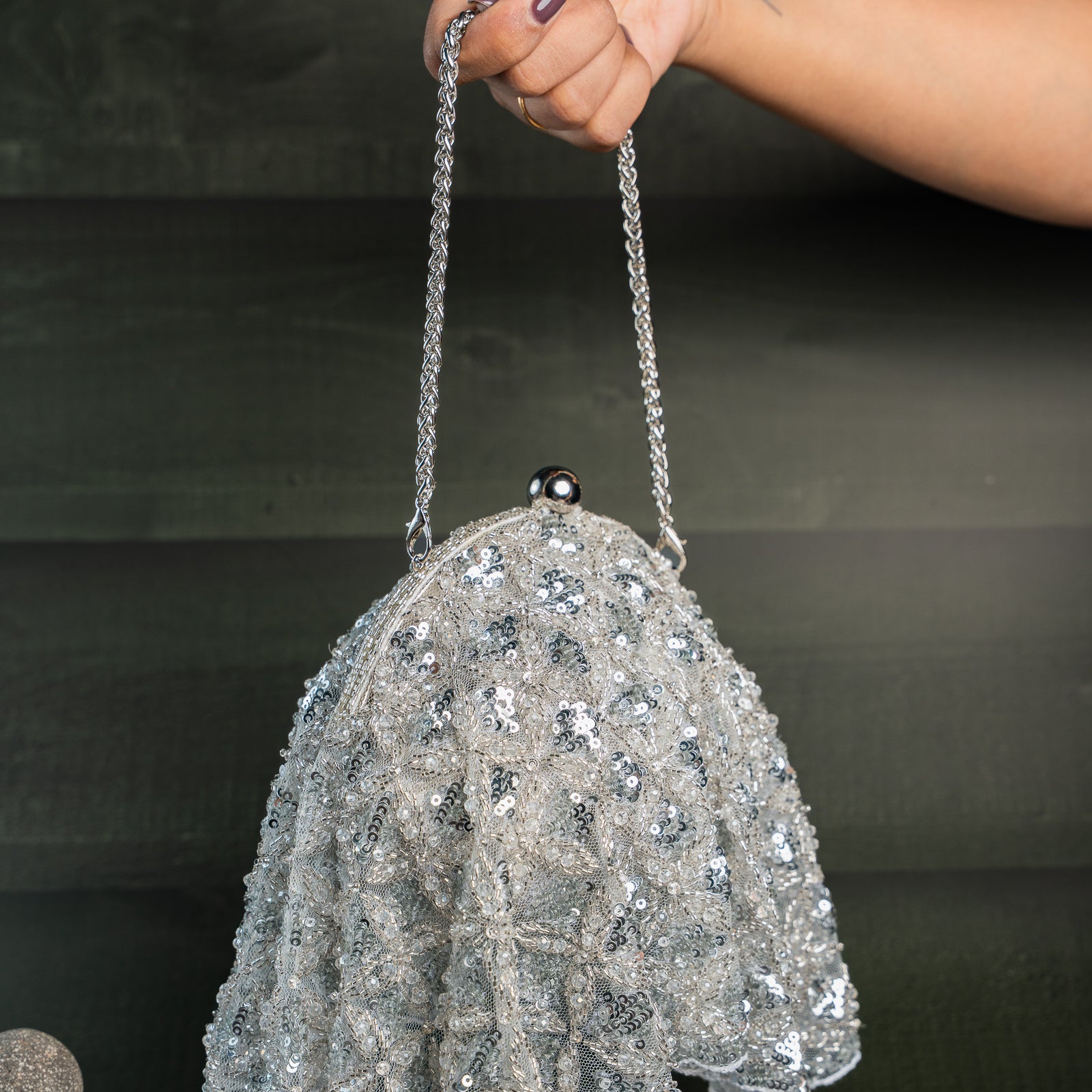 Drape Diva Batua Silver