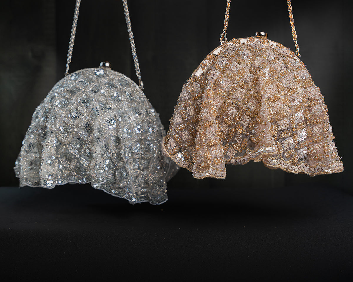 Drape Diva Batua Silver