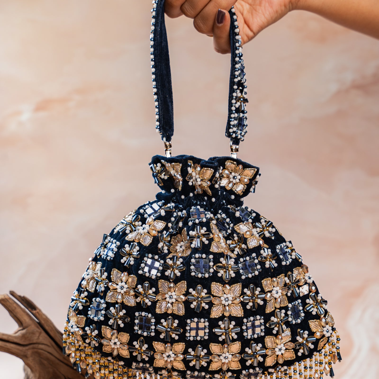 Floral Trellis Navy