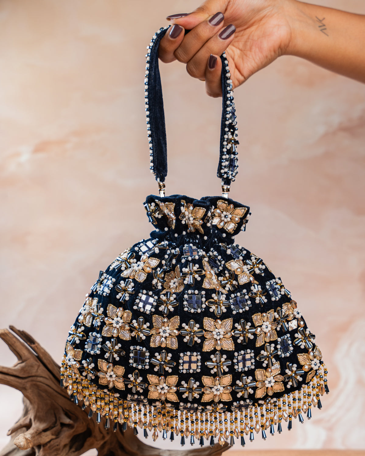 Floral Trellis Navy