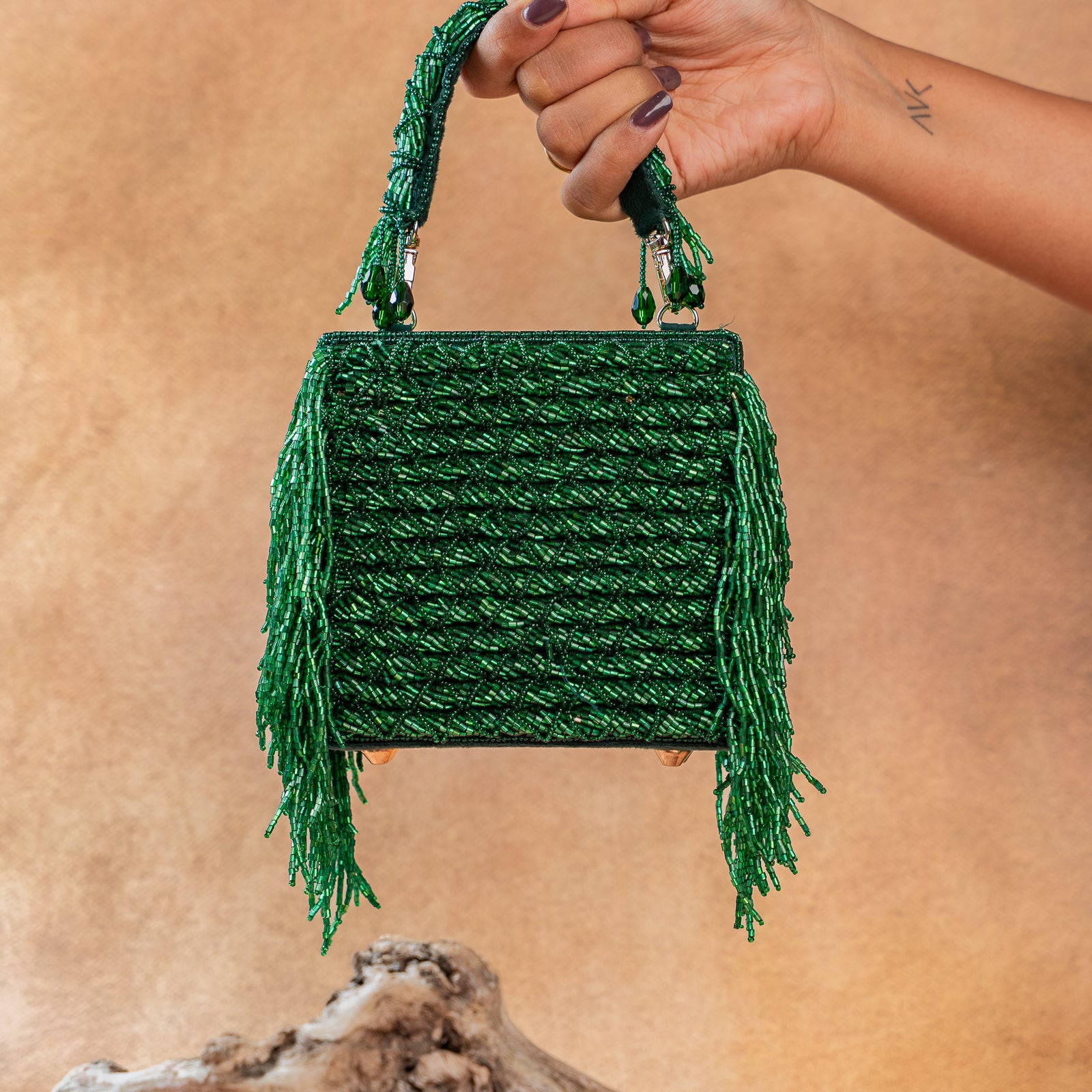 Weave Fringe Kasse Emerald