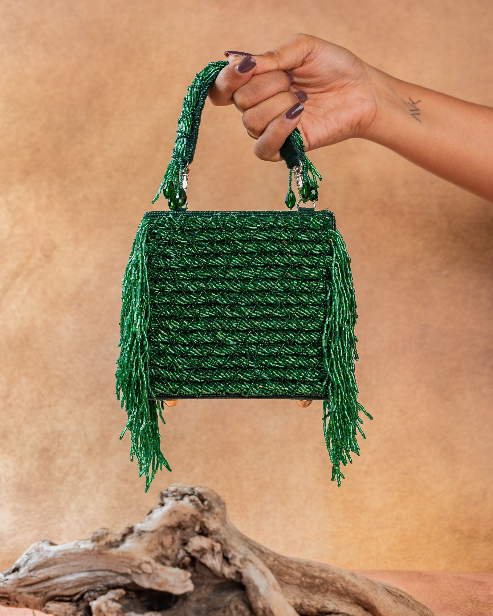 Weave Fringe Kasse Emerald