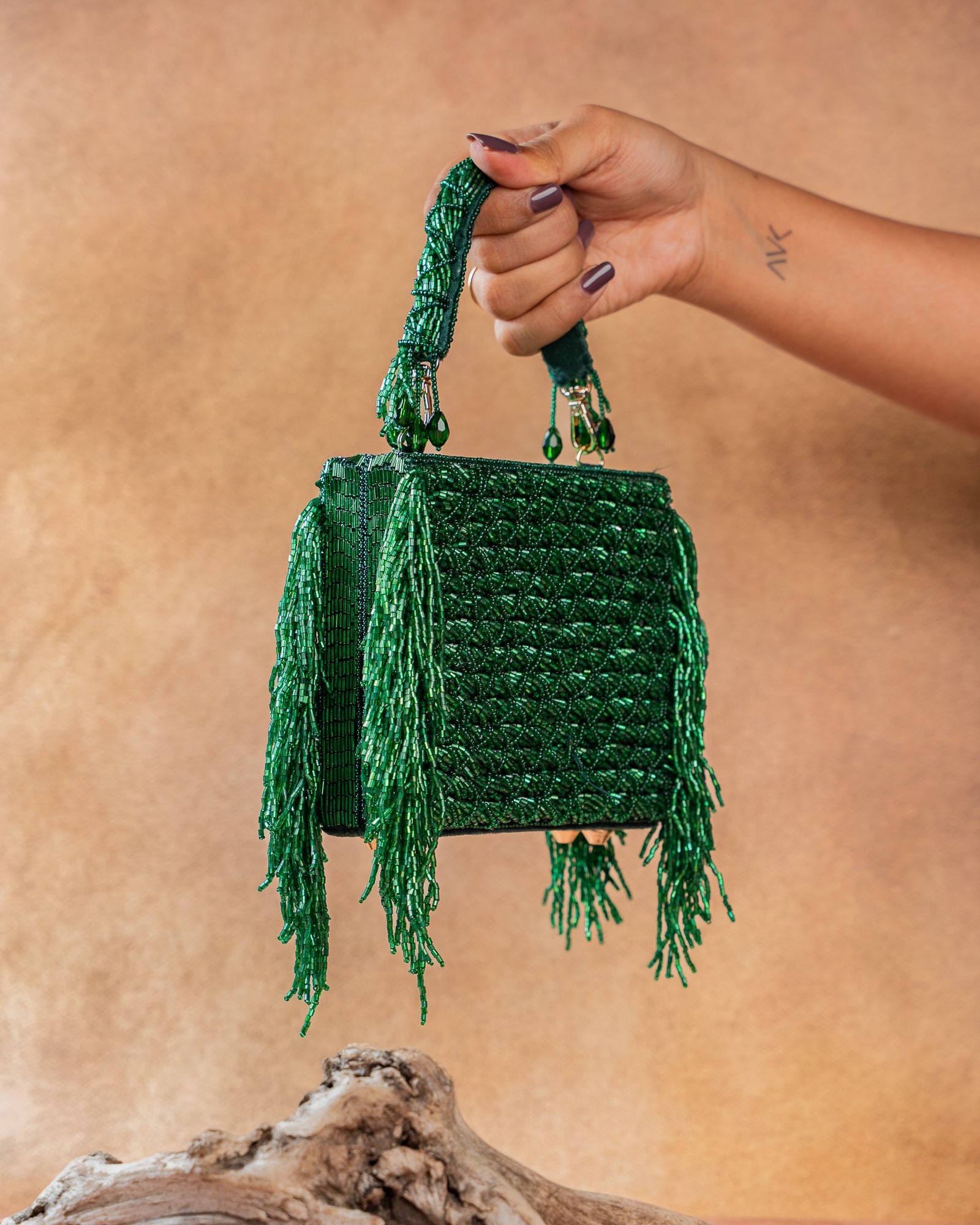 Weave Fringe Kasse Emerald