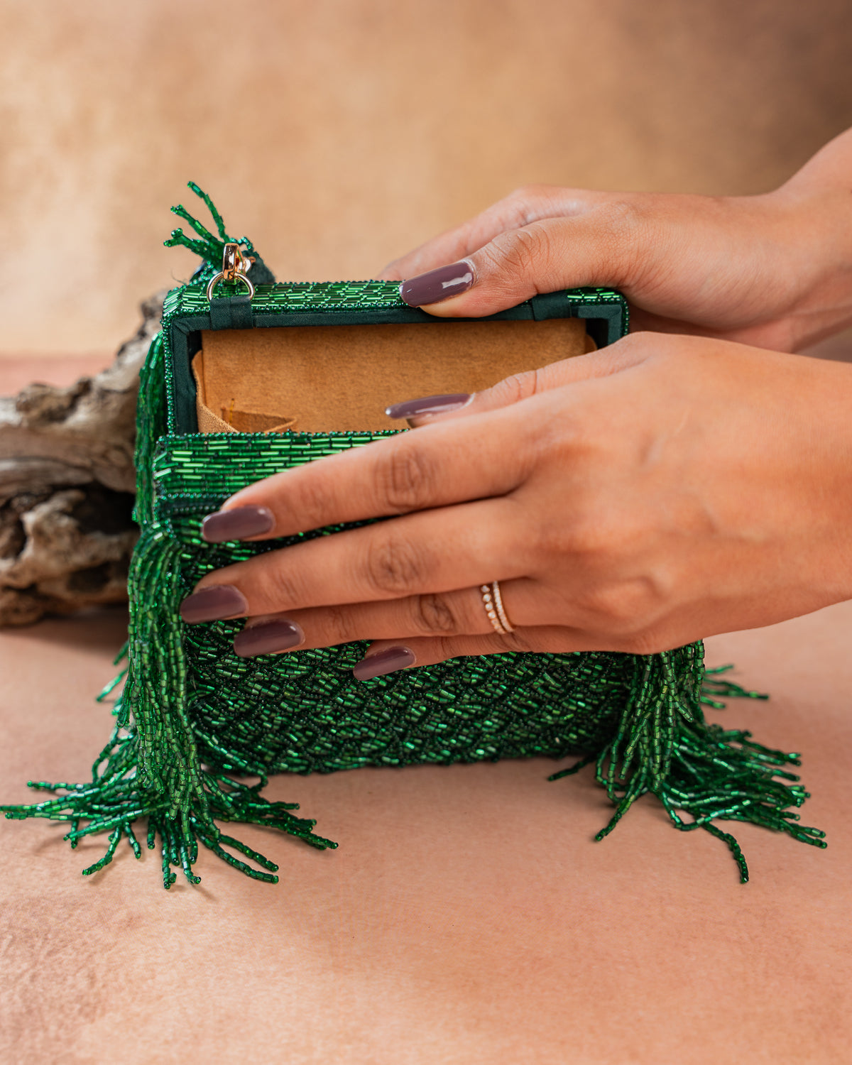 Weave Fringe Kasse Emerald