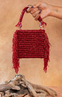 Weave Fringe Kasse Maroon