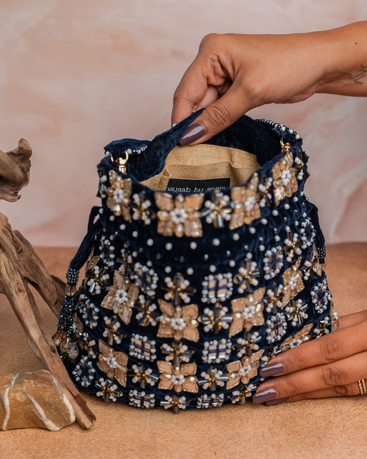 Floral Trellis Navy