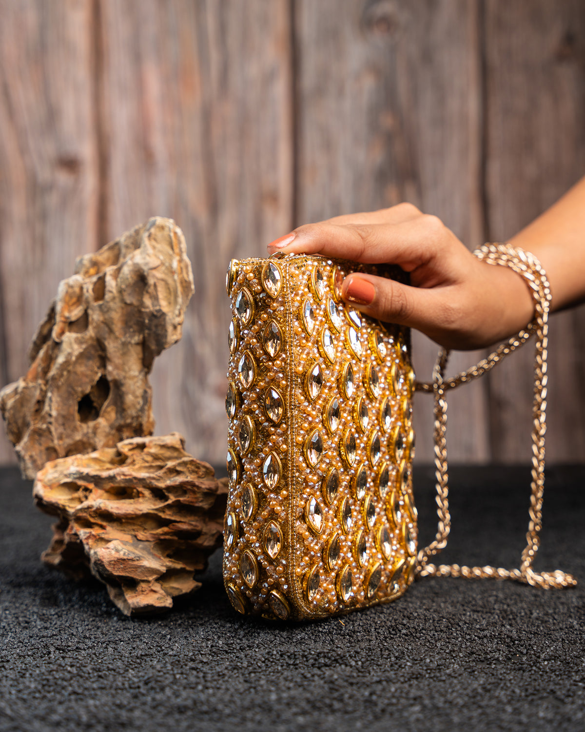 Water Crystal Trendy Armour Gold
