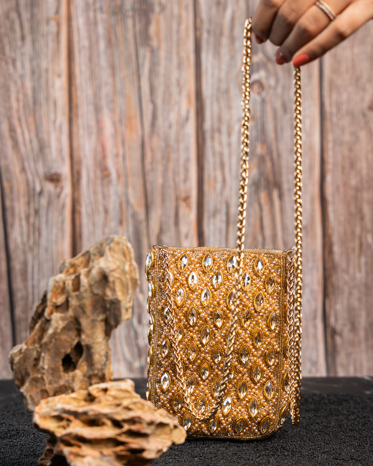 Water Crystal Trendy Armour Gold