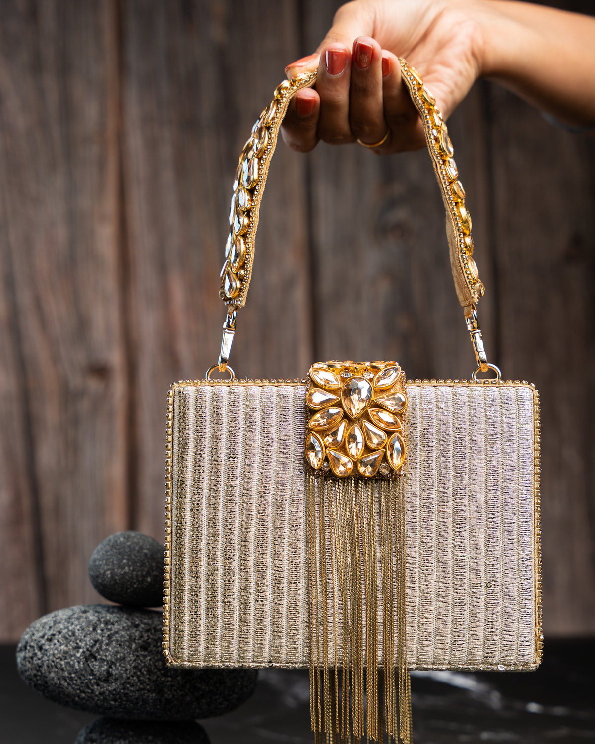 Diamond Hinted Kasse Plume Gold