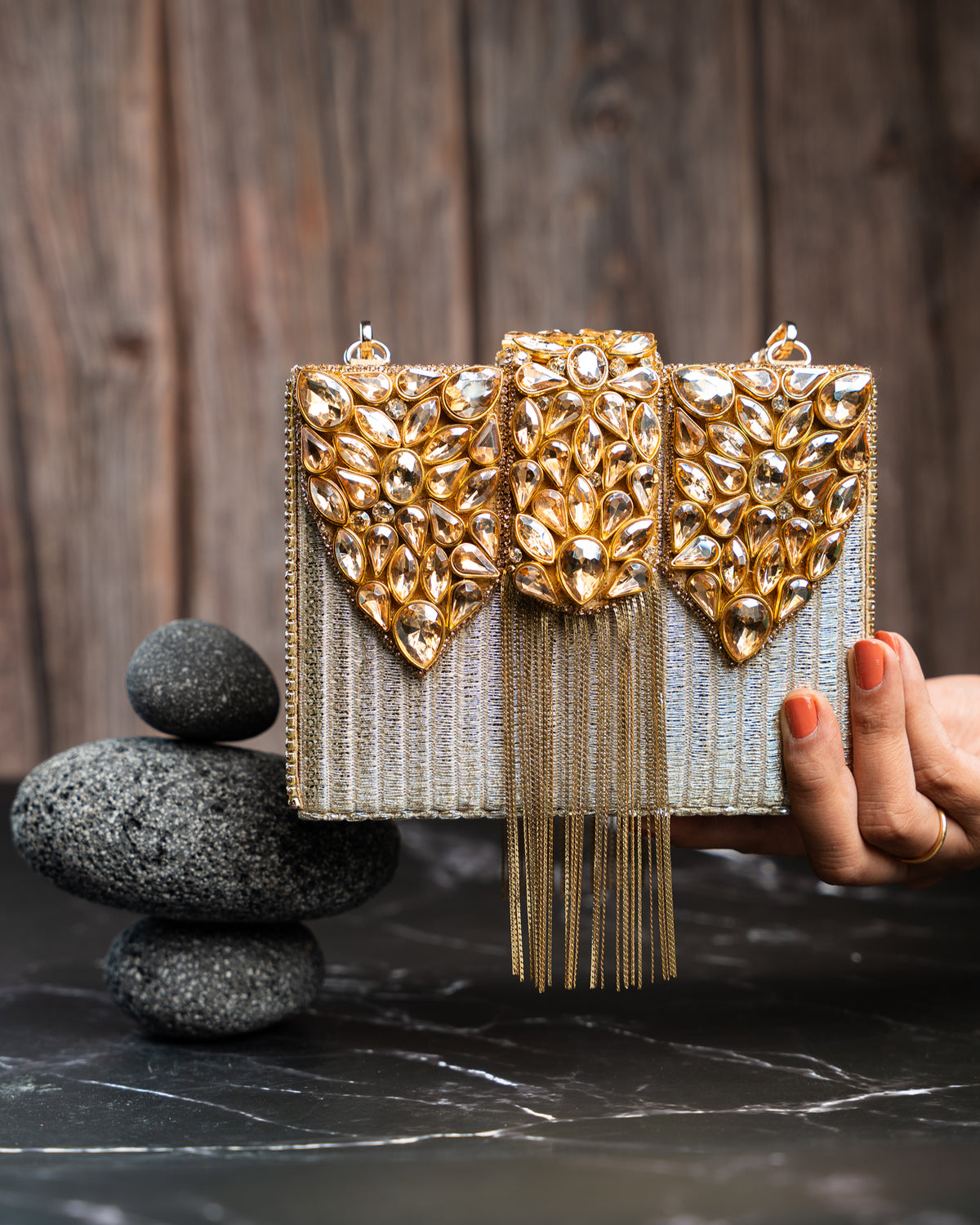 Diamond Hinted Kasse Plume Gold